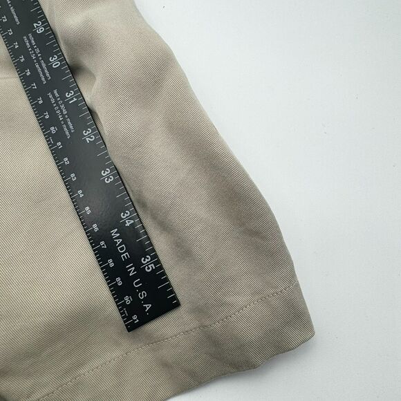 CHICO'S | 2 Large Draped Long Vest Cardigan Lightweight Tan Khaki Pockets Ruffle - Picture 11 of 12